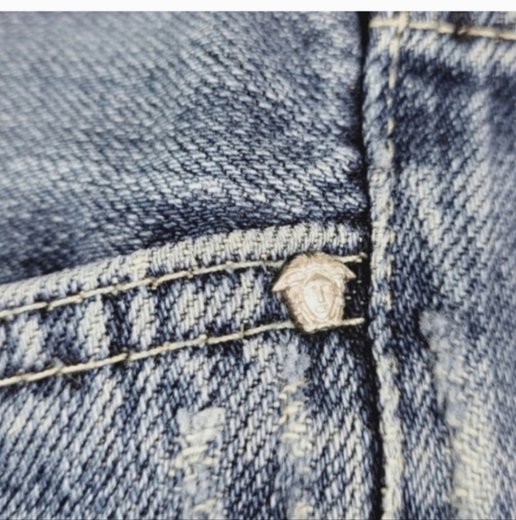 VERSACE JEANS COUTURE Vintage Blue Bootcut Size Denim Jeans Size 28 X 42 - Picture 8 of 11